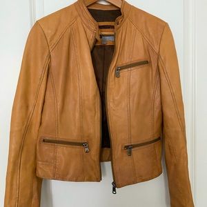 Andrew Marc cropped leather jacket
